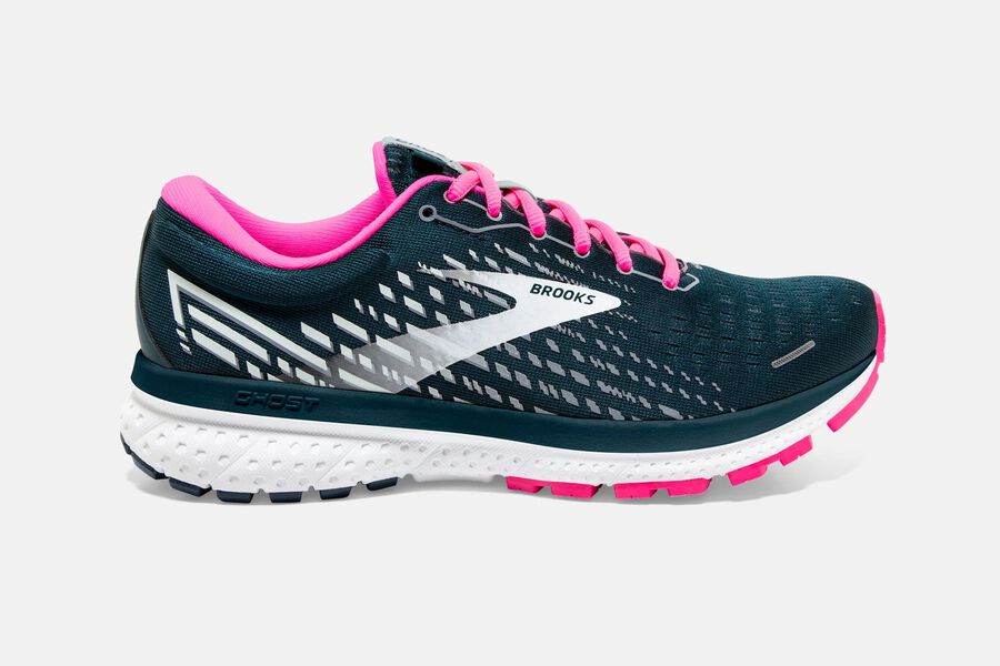 Brooks Ghost 13 Road Running Shoes Womens - Navy/Pink - PMHBG-5478